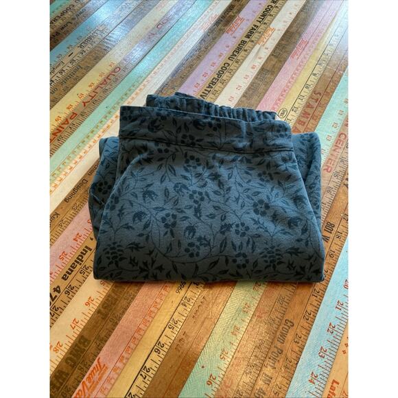 Vintage LL Bean L Petite Skirt A-Line Midi Below Knee Retro Elastic Waist Floral - Picture 12 of 12